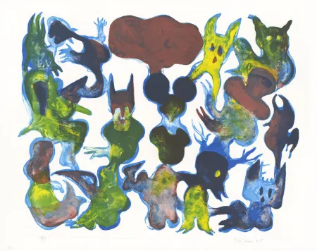 Lithograph Verschaere - My Two Favorites Heroes are Dead