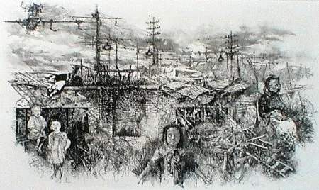 Etching And Aquatint Vespignani - Borgata romana