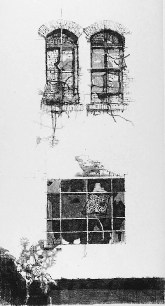 Engraving Vespignani - Tre finestre