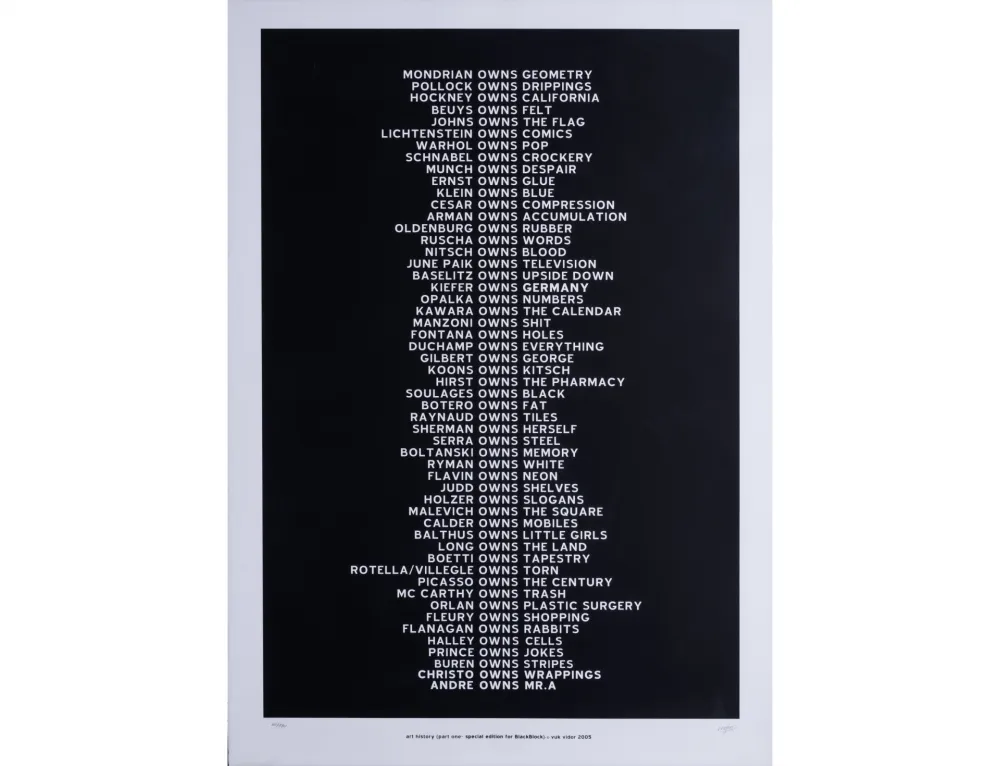 Screenprint Vidor - Art history (Part One) première version 