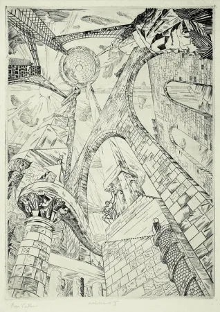 Etching Vieillard - Architecture II (Tour de Babel)