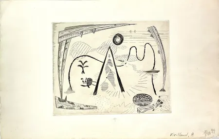 Etching Vieillard - Jeune Fille à la source