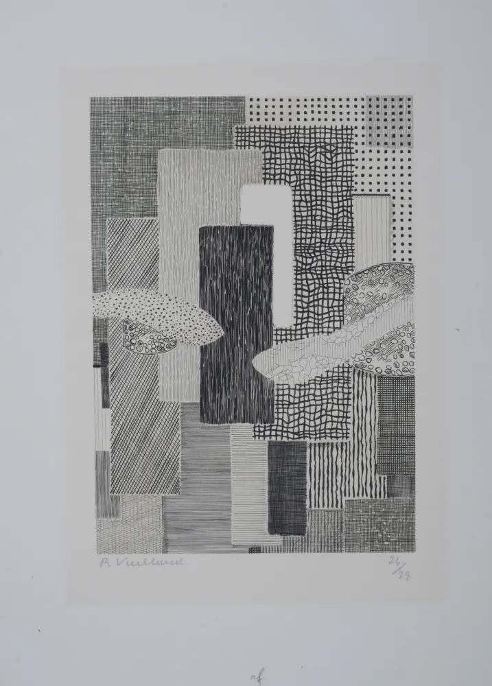 Etching Vieillard - Ville Ripuaire, 1962 - Hand-signed