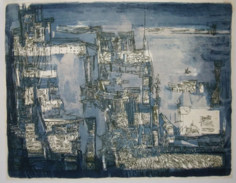 Lithograph Vieira Da Silva - Atlantide