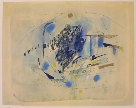 Lithograph Vieira Da Silva - Clair de lune