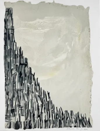 Lithograph Vieira Da Silva - Élégie pour Georges Pompidou 