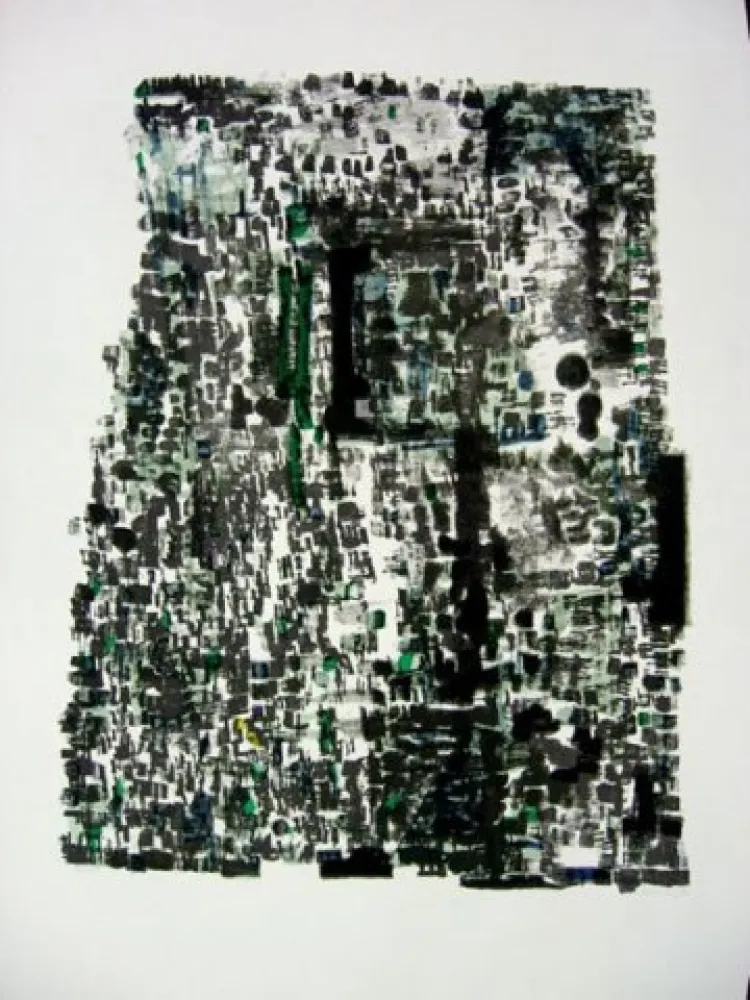 Lithograph Vieira Da Silva - Grottes