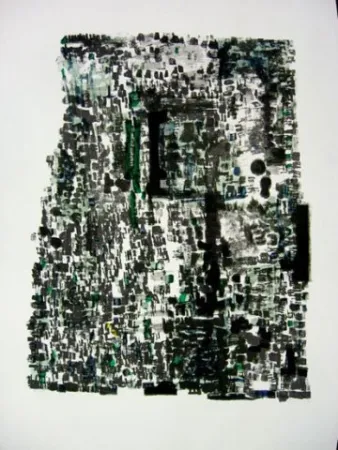 Lithograph Vieira Da Silva - Grottes