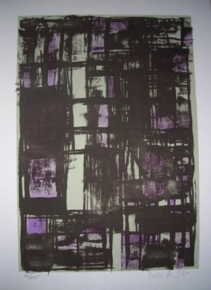 Lithograph Vieira Da Silva - Jean Cassou: vingt-deux poèms