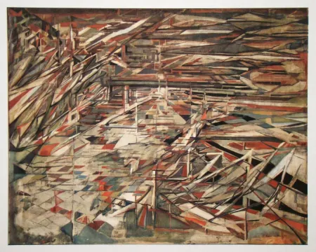Rotogravure Vieira Da Silva - La bataille des couteaux - 1948