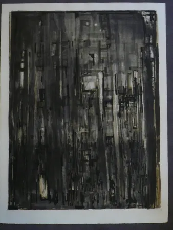 Lithograph Vieira Da Silva - La nef