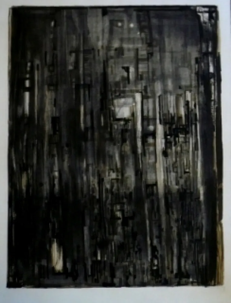 Lithograph Vieira Da Silva - La nef