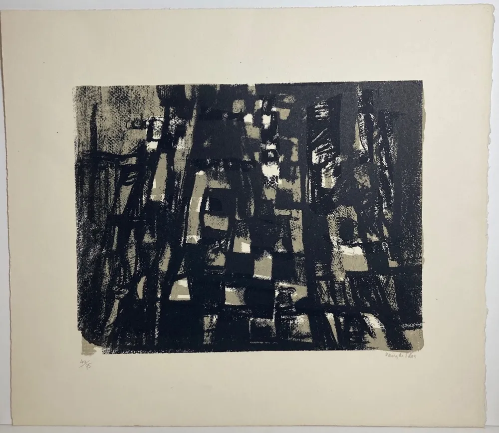 Lithograph Vieira Da Silva - L’Échiquier. 1961