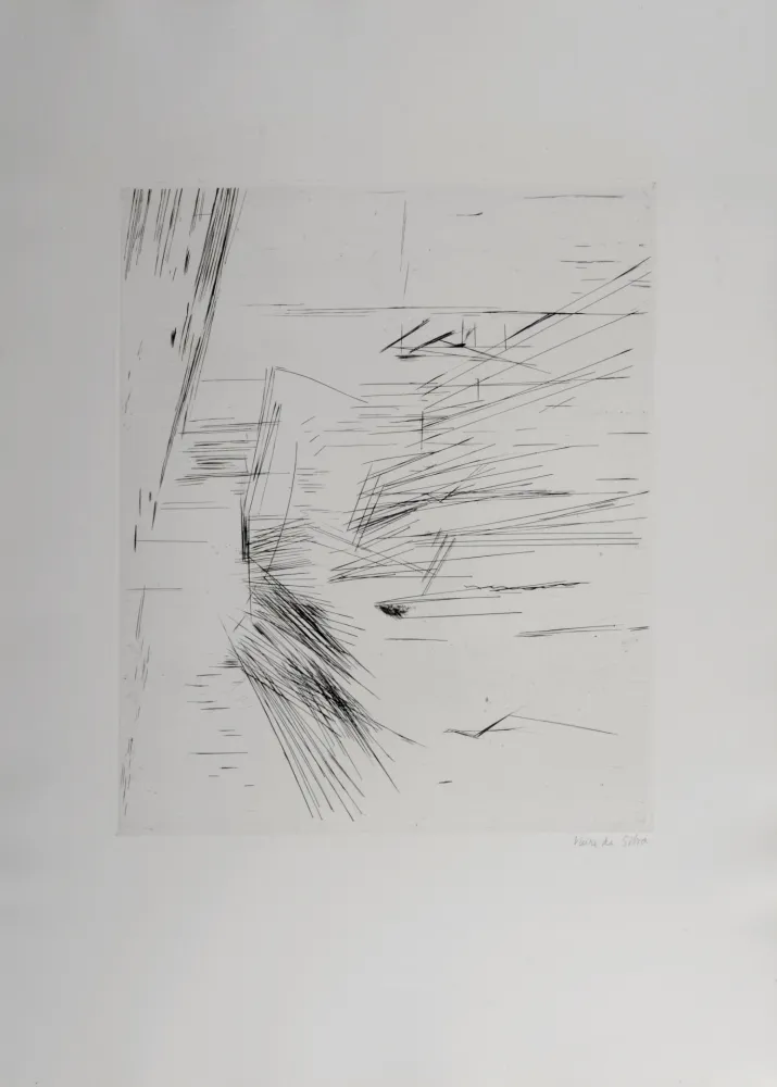 Etching Vieira Da Silva - L'Eclair, 1965 - Hand-signed