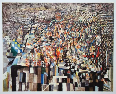 Rotogravure Vieira Da Silva - Les joueurs de cartes - 1942