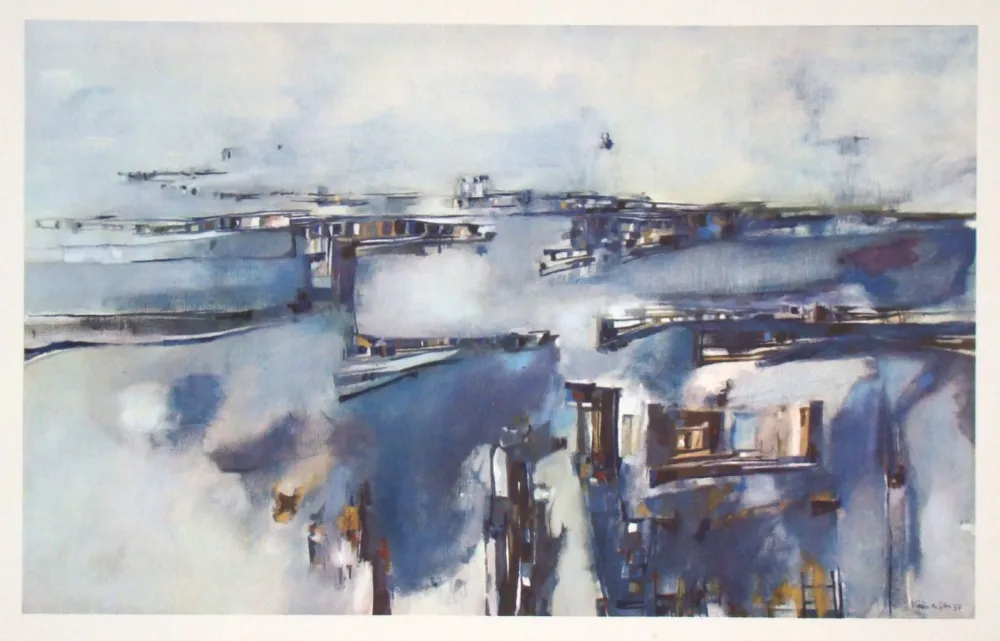 Rotogravure Vieira Da Silva - Port dans le Nord - 1957