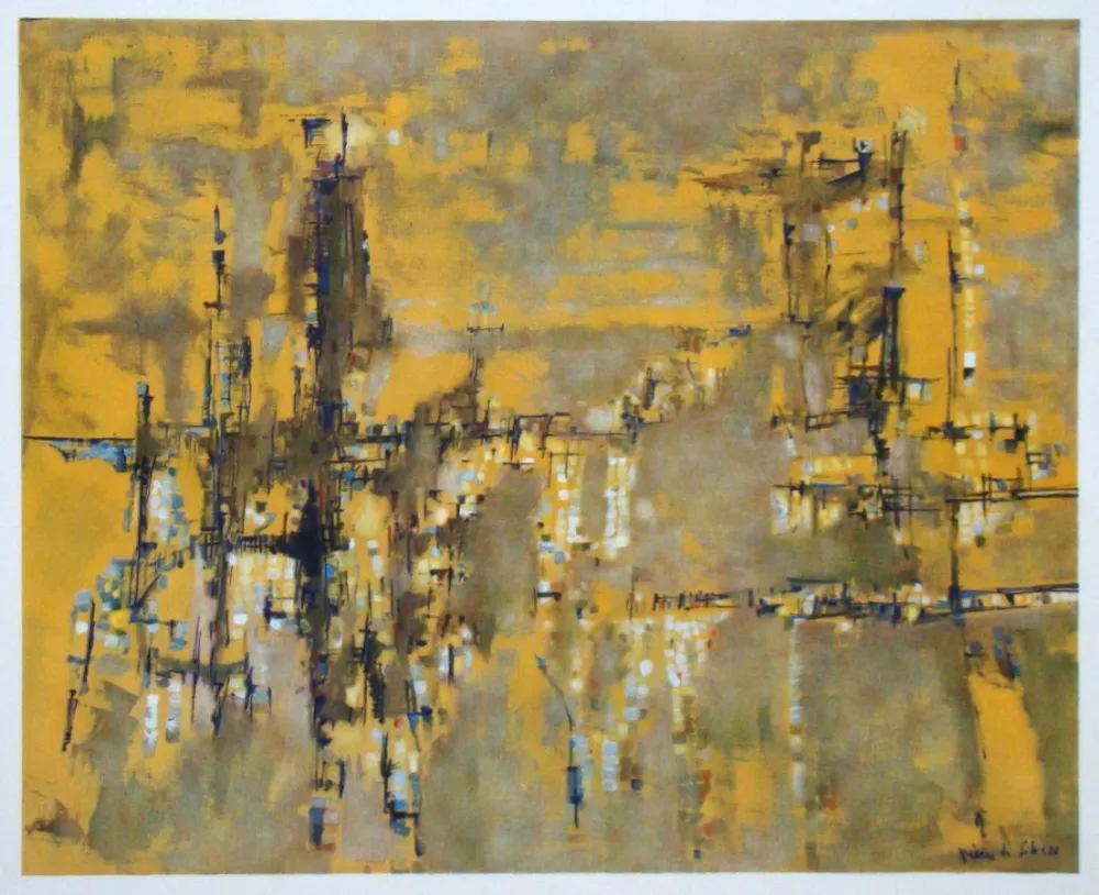 Rotogravure Vieira Da Silva - Ville dorée - 1956