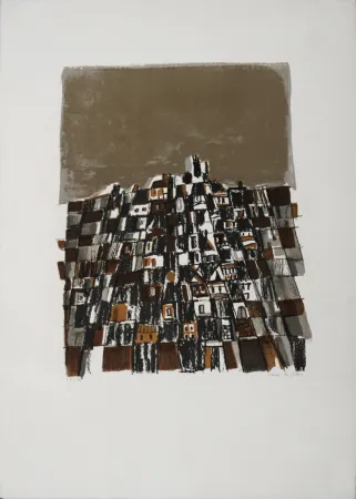 Lithograph Vieira Da Silva - Ville espagnole, 1966 - Hand-signed!