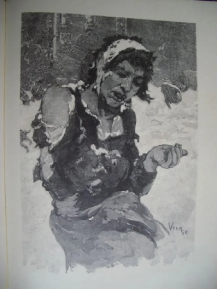 Woodcut Vierge - La misère à Londres