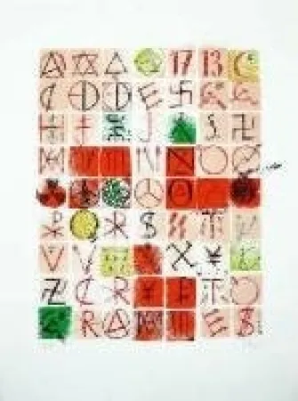 Screenprint Villeglé - Cryptogramme