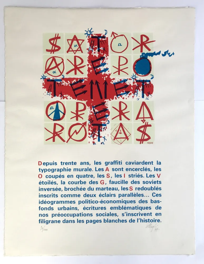 Screenprint Villeglé - SATOR