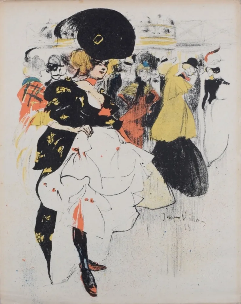 Lithograph Villon - Danseuses au Moulin Rouge, 1899
