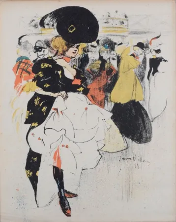 Lithograph Villon - Danseuses au Moulin Rouge, 1899