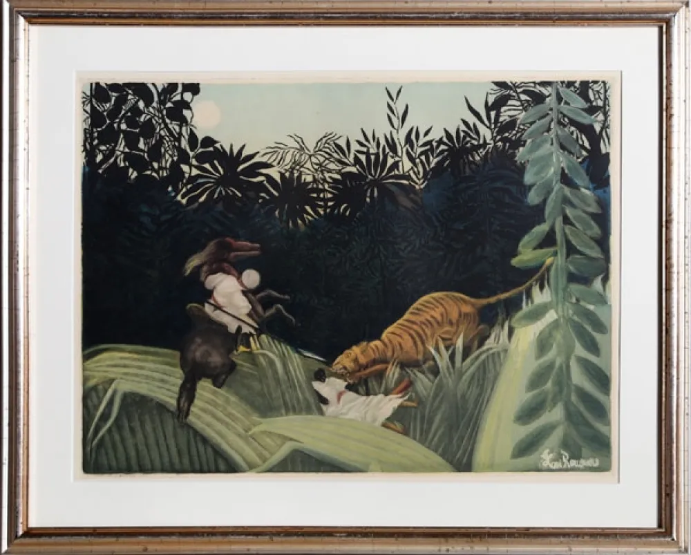 Etching And Aquatint Villon - La Chasse au Tigre after Rousseau