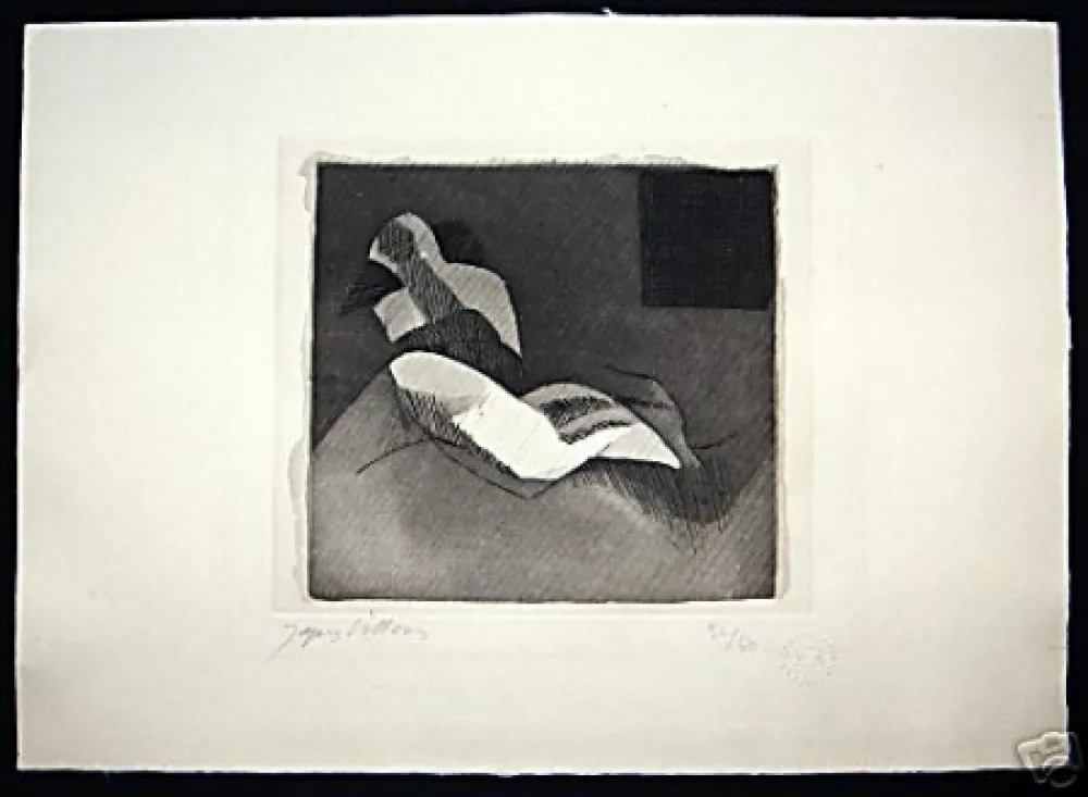 Engraving Villon - Le Baiser