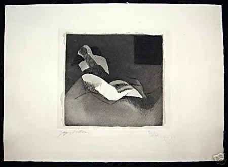 Engraving Villon - Le Baiser