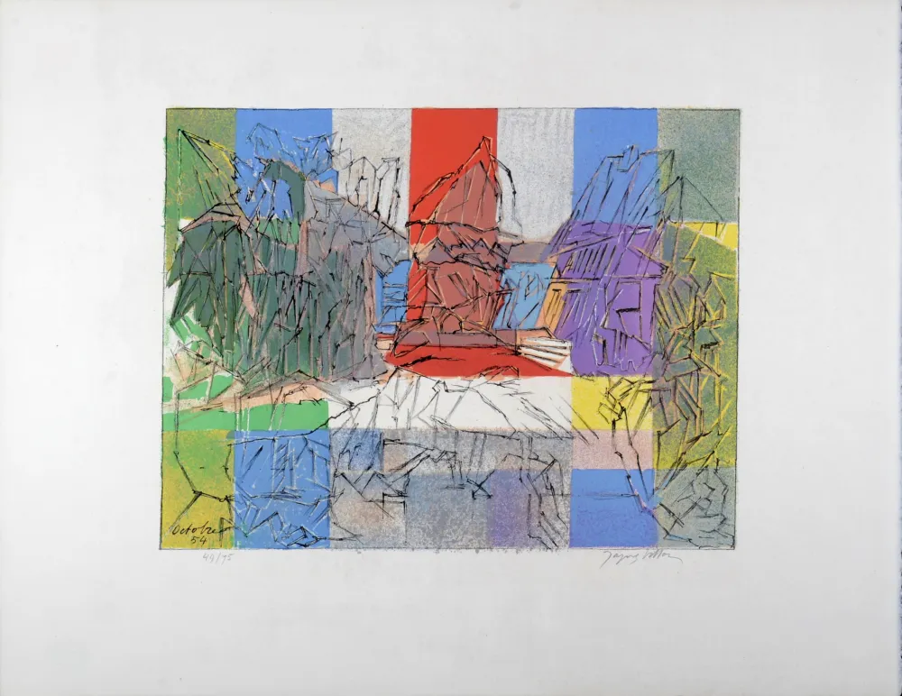 Lithograph Villon - Le Pigeonnier Normand, c. 1955 - Hand-signed!