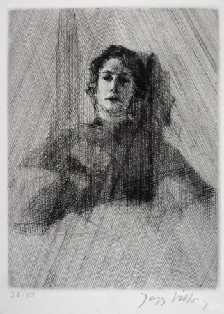 Etching Villon - Mademoiselle Bea