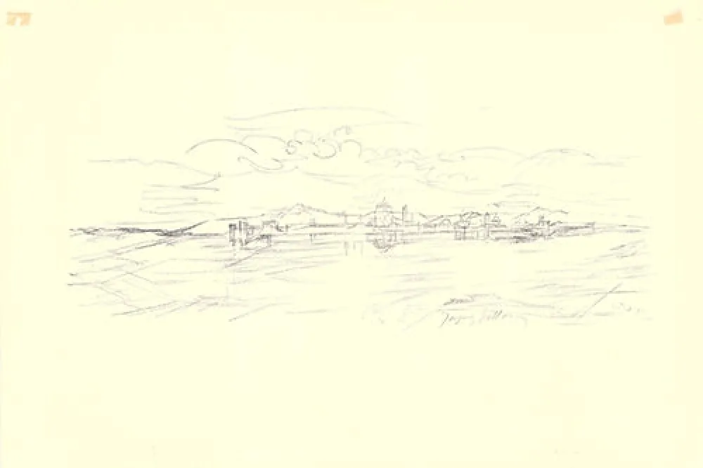 Lithograph Villon - Mantoue (Mantua, Italy)