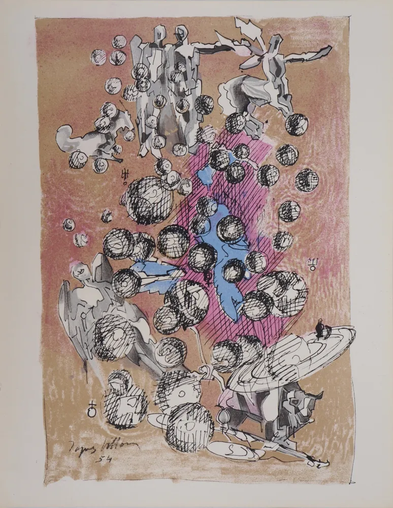 Lithograph Villon - Mondes (Mythologie)