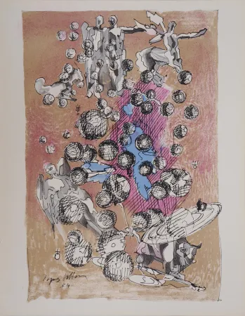 Lithograph Villon - Mondes (Mythologie)