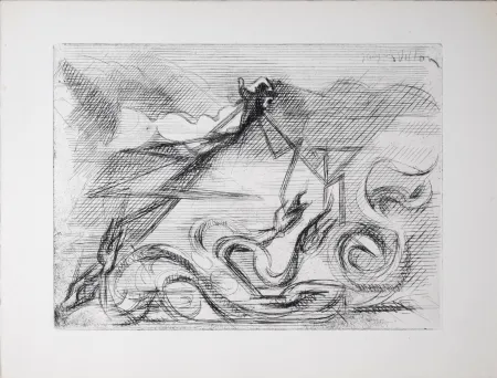 Engraving Villon - Montagne surréaliste, 1946