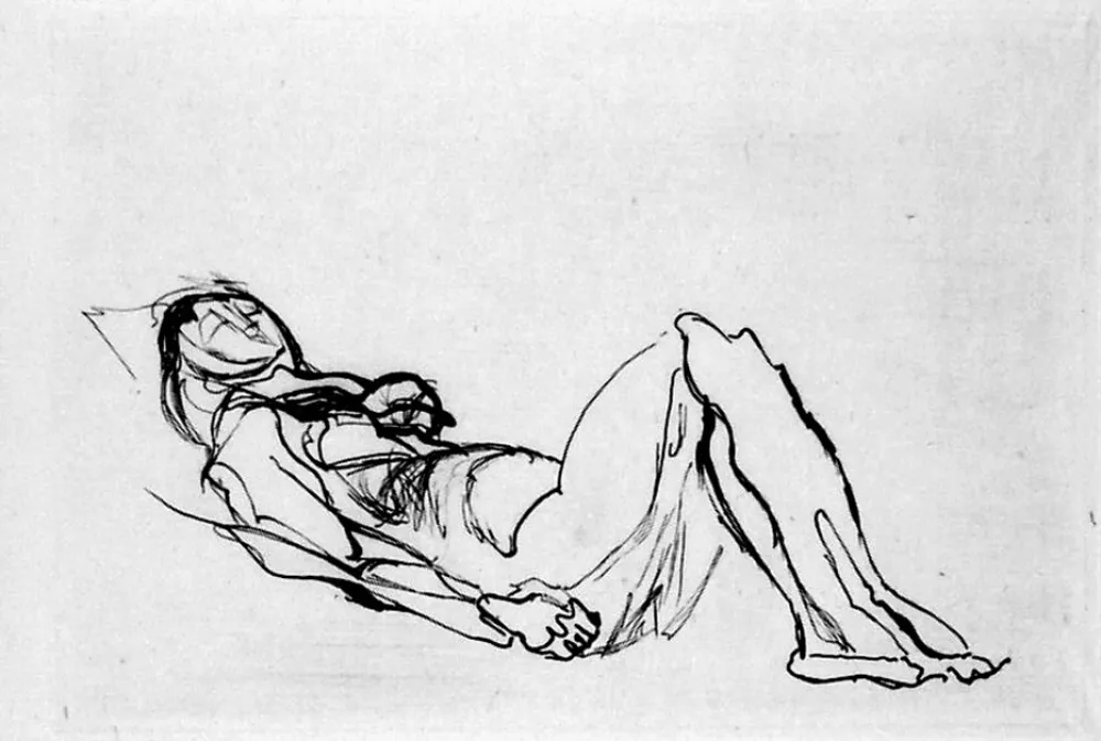 Engraving Villon - Nu