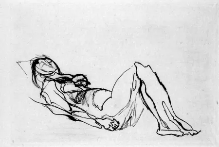 Engraving Villon - Nu