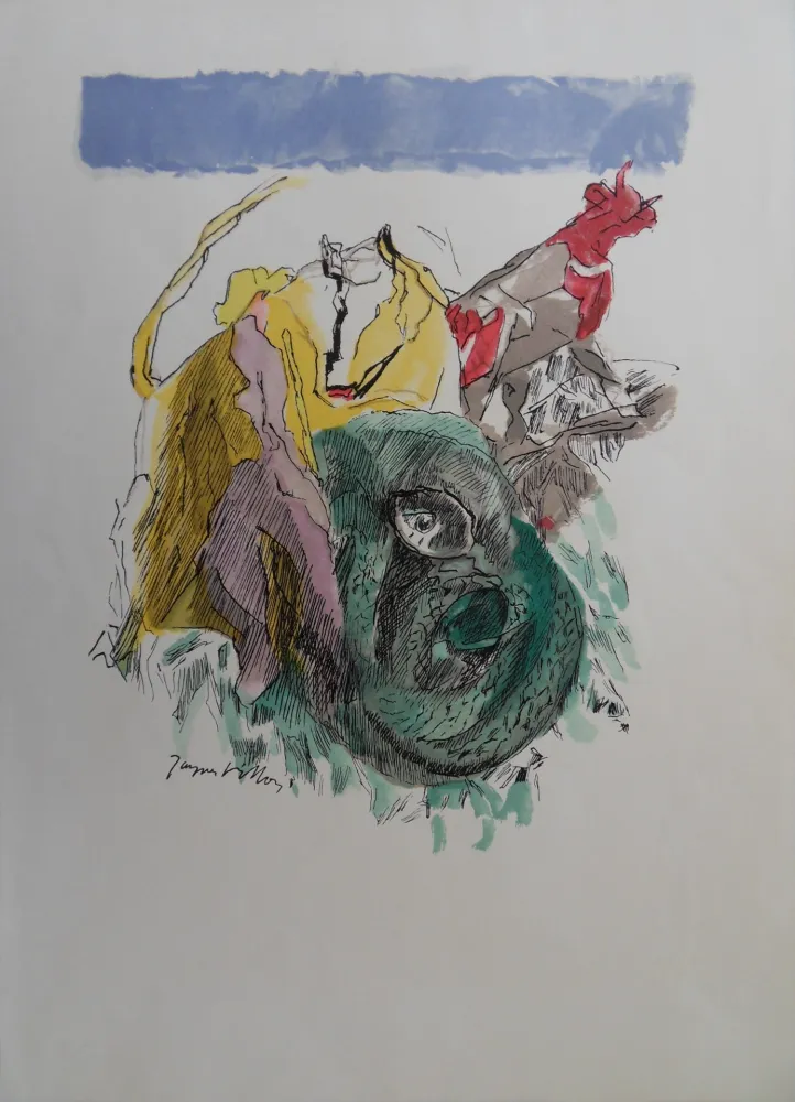 Etching Villon - Serpent cubiste