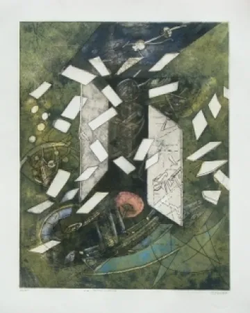 Etching And Aquatint Visat - La porte étroite