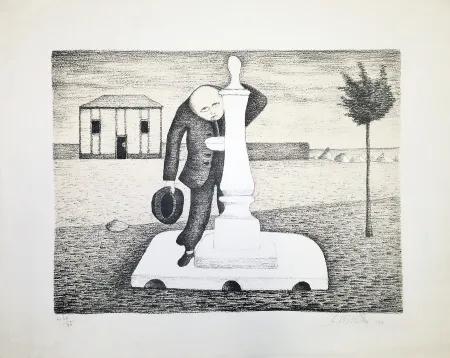 Lithograph Viviani - Il bevitore d'acqua