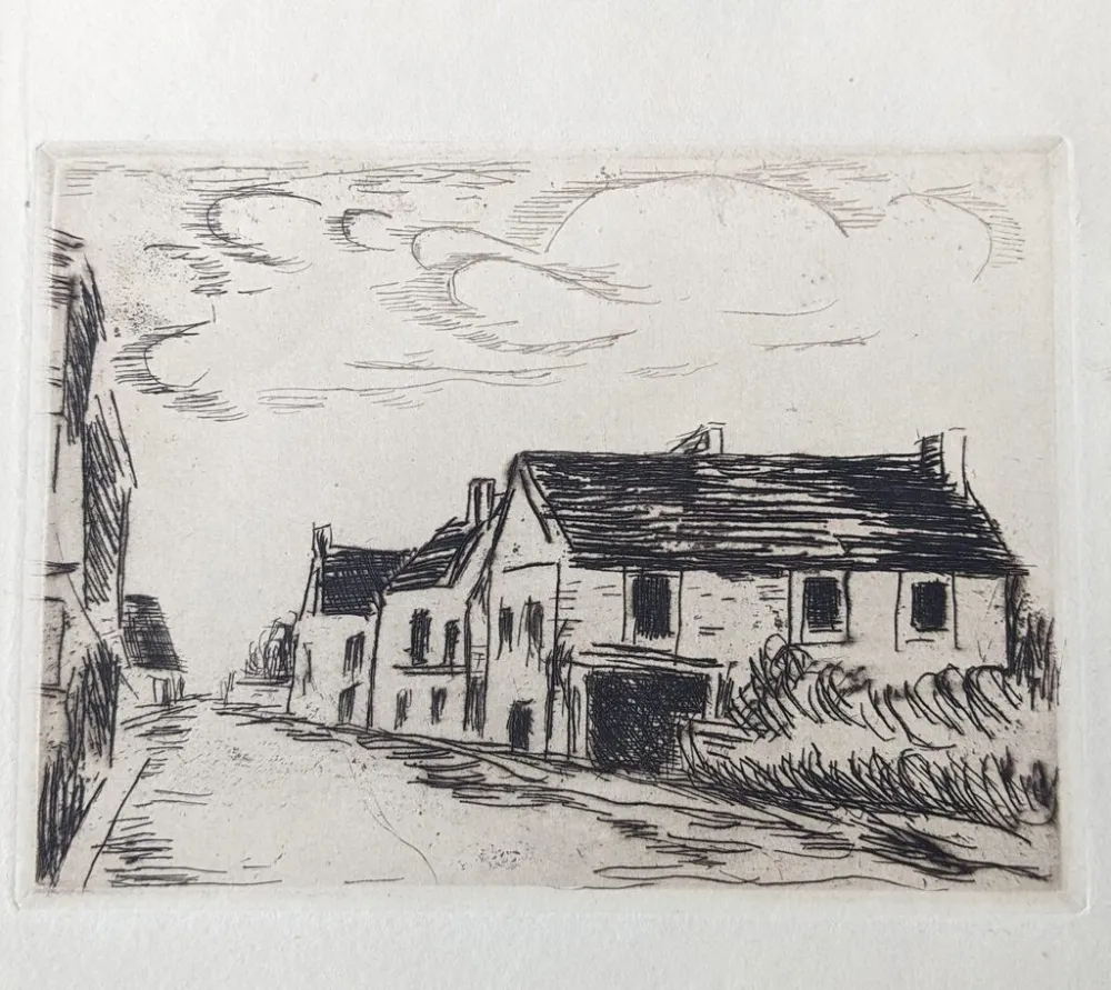 Etching Vlaminck - Beaumont / Oise