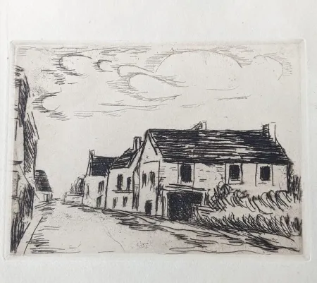 Etching Vlaminck - Beaumont / Oise