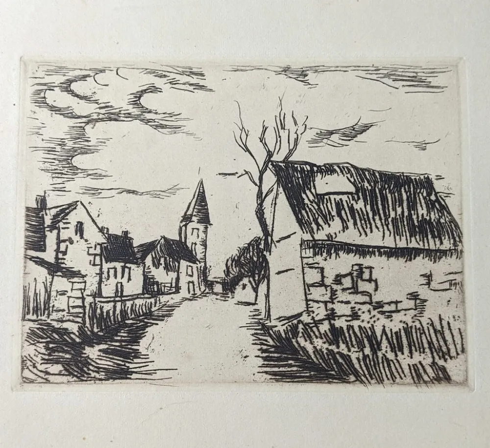 Etching Vlaminck - Environs de Marines / Oise