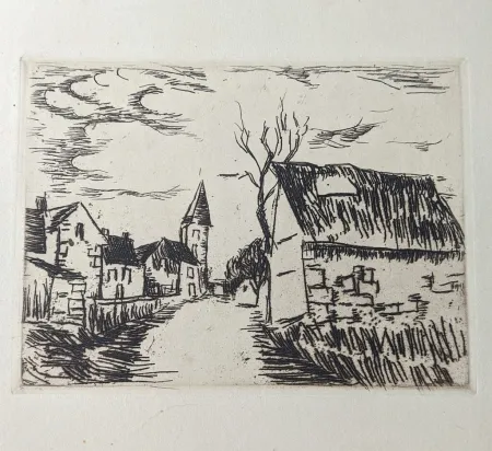 Etching Vlaminck - Environs de Marines / Oise