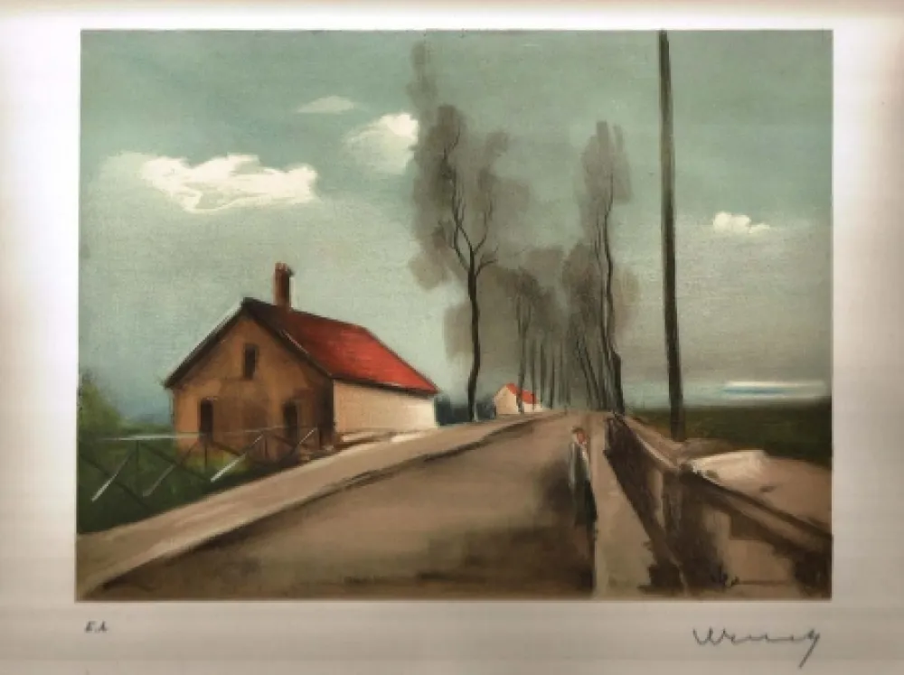Lithograph Vlaminck - La maison dans la plaine