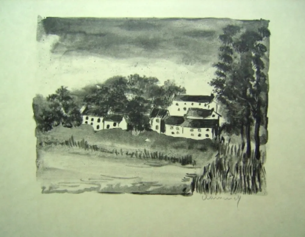 Lithograph Vlaminck - La Naze, le Village