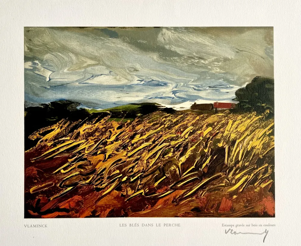 Woodcut Vlaminck - Les Blés dans le Perche