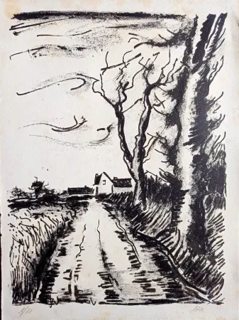 Etching Vlaminck - Maurice de Vlaminck - Chemin de Manou, 1956 (Tete qui Tourne)