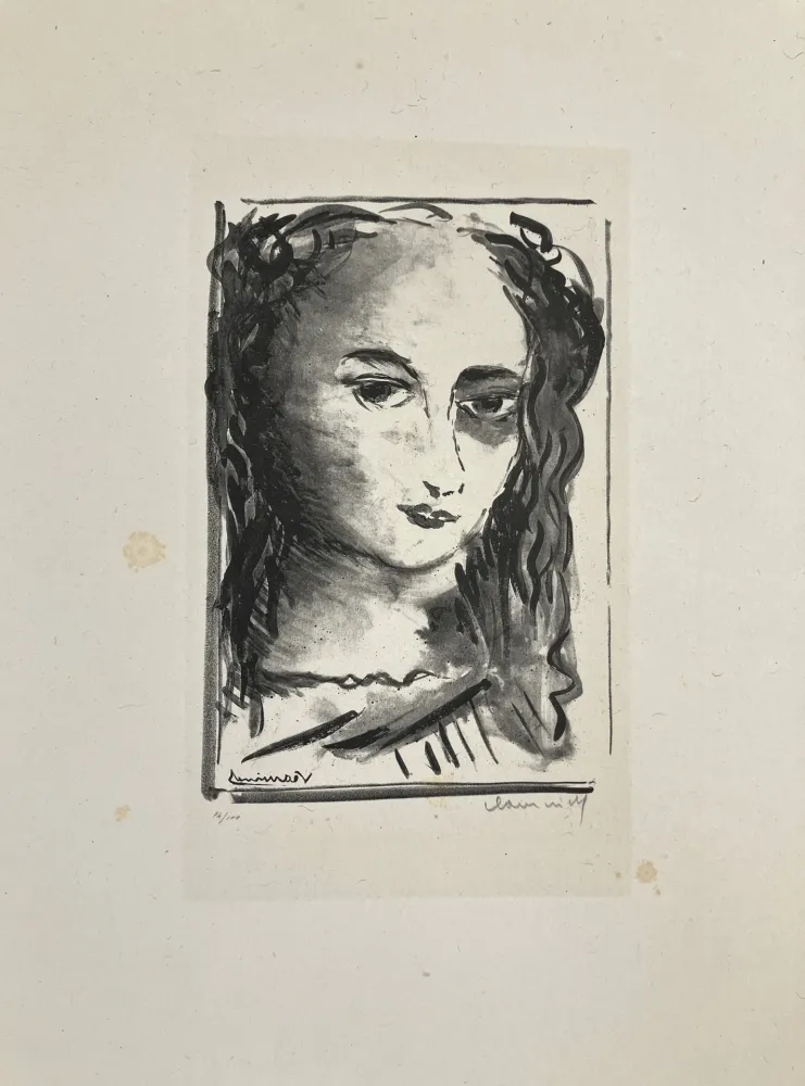Lithograph Vlaminck - Portrait de femme, 1924